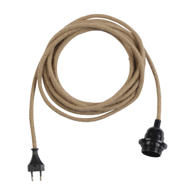 Affari of Sweden – Kabel do żarówki E27 z wtyczką, naturalny, 5 m
