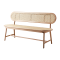 Affari of Sweden – drewniano-rattanowa ławka z buku w naturalnym kolorze 160 cm