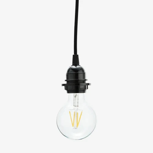 Madam Stoltz – kabel do żarówki E27 z wtyczką, czarny, 3 m