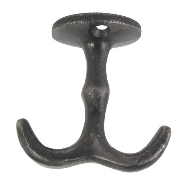 Ib Laursen – Podwójny haczyk metalowy czarny pod półkę 5,5 × 5,5 cm